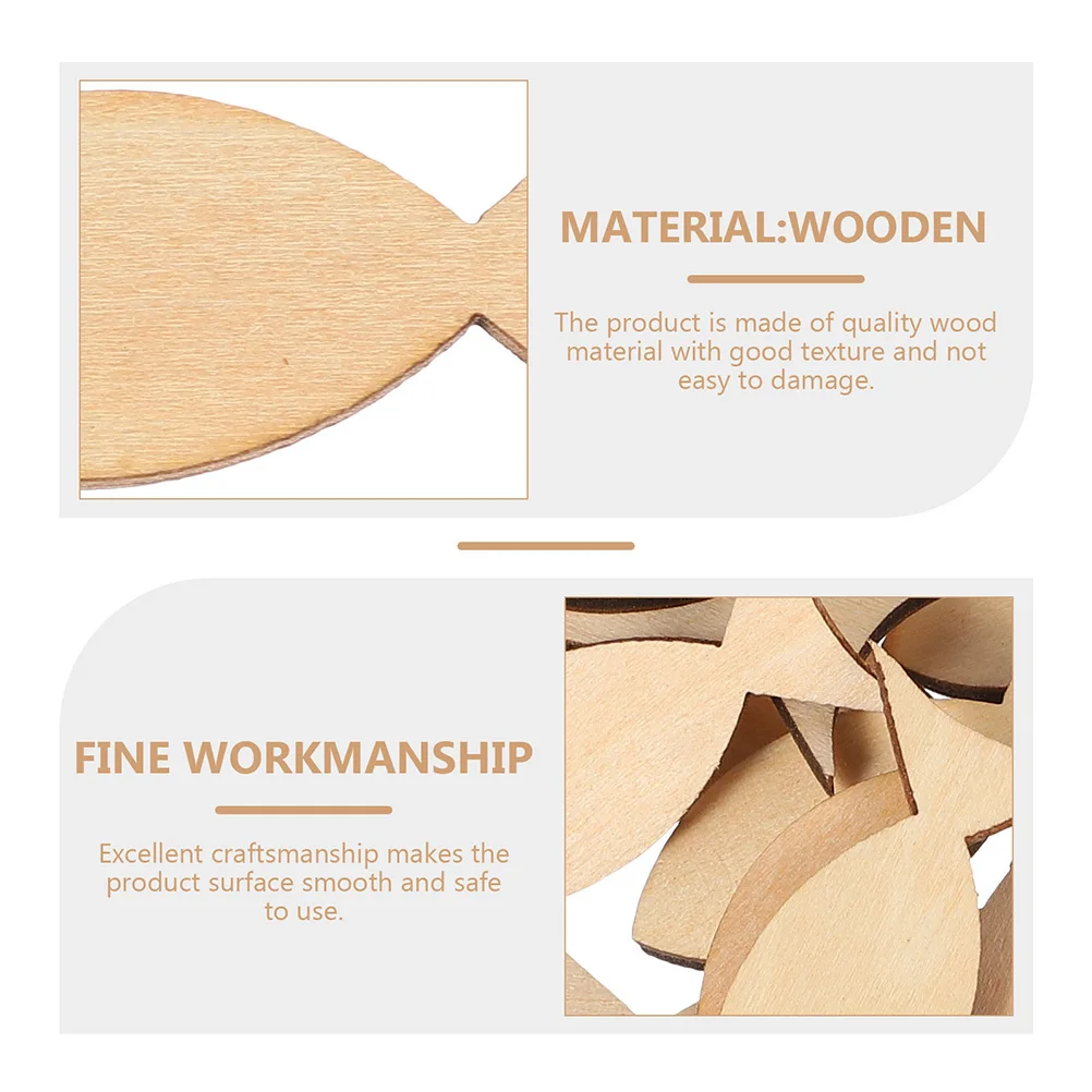 200 деревянных вырезанных рыб для творчества и декора