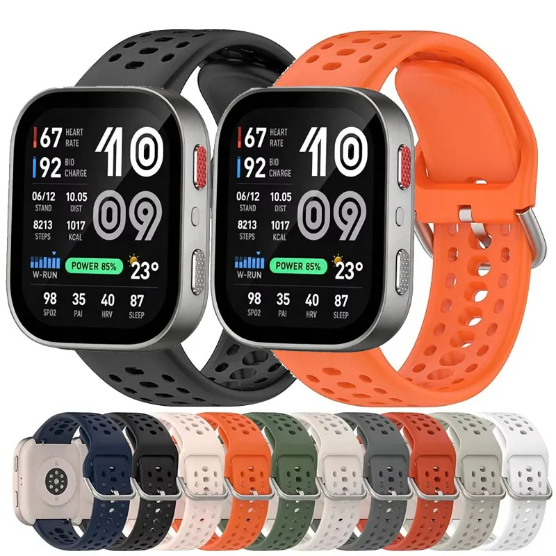 Correa oficial de silicona de 22mm para Amazfit Bip 6 5/Max/Balance 3 2/Balance Ultra/Active Max/GTR 4 3 2 47MM/Cheetah Round-Pro Band