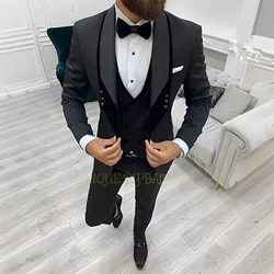 Men's wedding 3-piece suit (jacket + vest + pants) shawl collar jacket double-breasted vest concert business dinner tuxedo