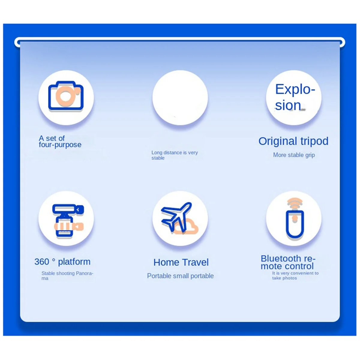 A57G-P325 Tongkat Selfie Dudukan Berkaki Empat dengan Remote Control Bluetooth Ganda Dapat Dilepas, Ponsel Tongkat Selfie yang Dapat Diperpanjang