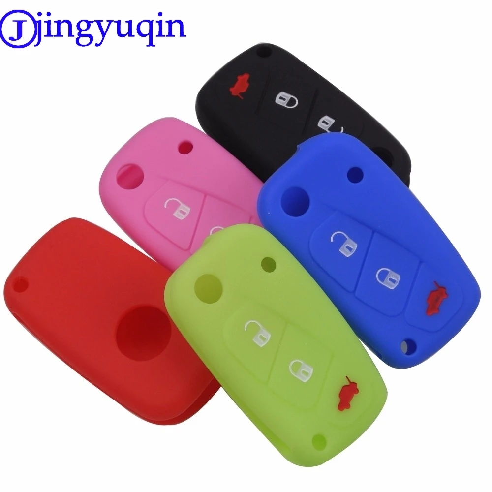 Jingyuqin 3 pulsanti In Silicone copertura della cassa chiave dell\'automobile Per FIAT /Panda /Stilo /Punto /Doblo /Grande /Bravo 500 Ducato /Minibus