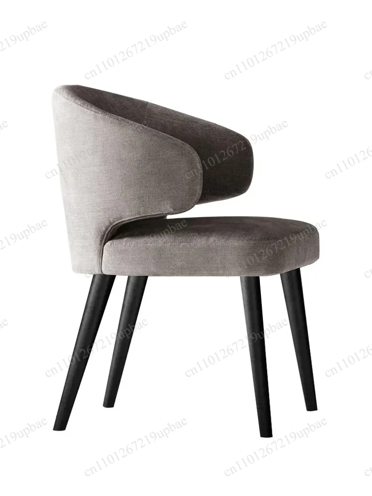 Nordic Light Luxus-Esszimmerstuhl aus Stoff, modern, minimalistisch, bequeme Rückenlehne, Einzel-Lounge-Stuhl für den Schreibtisch zu Hause