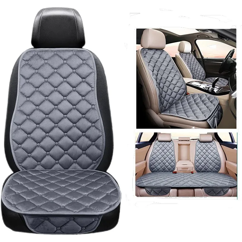Universal Car Seat Cover Protector Winter Warm Auto Seat Cushion Rear Seat Cushion Protection Covers Back Cushion Three Piece