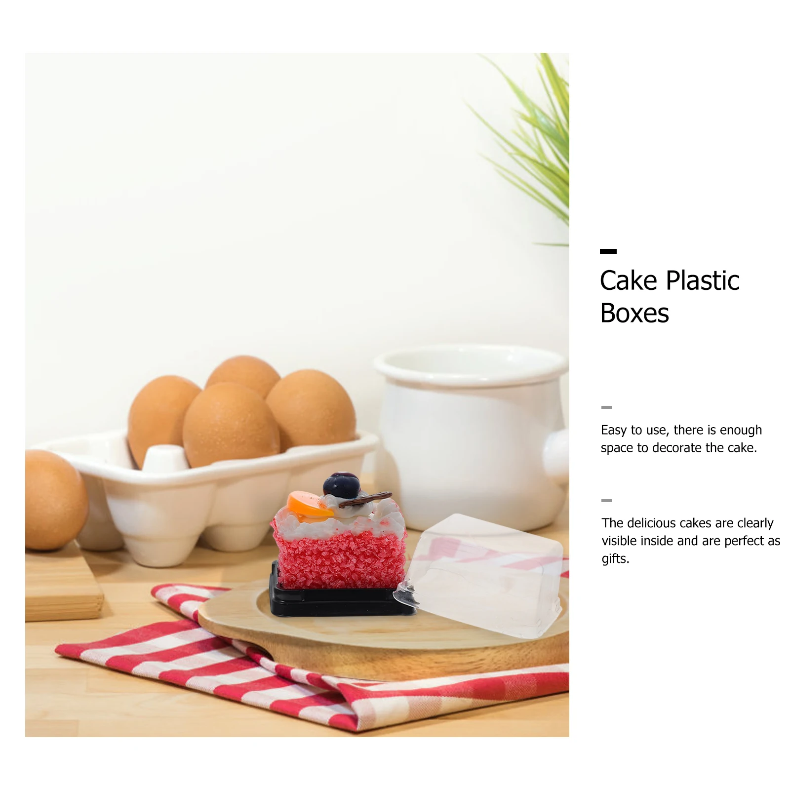 

100pcs Packaging Inner Holder Transparent Dessert Boxes Plastic Cake Containers Egg Yolk Puff Storage Boxes For Bakery