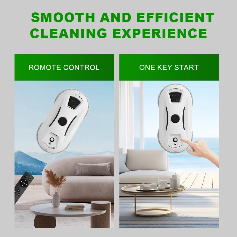 Robot per la pulizia delle finestre domestiche con spruzzo d'acqua con serbatoio Aspirapolvere per vetri per finestre intelligenti Macchina per la pulizia delle pareti dei vetri con un solo tasto