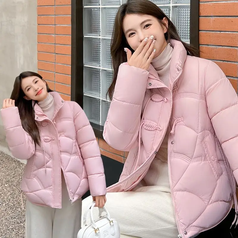 Retro Down Coat Women Parkas Ladies Winter 2026New Short Overwear Thick Korean Warm Cotton Padded Jacket Loose Outwear FemaleTop