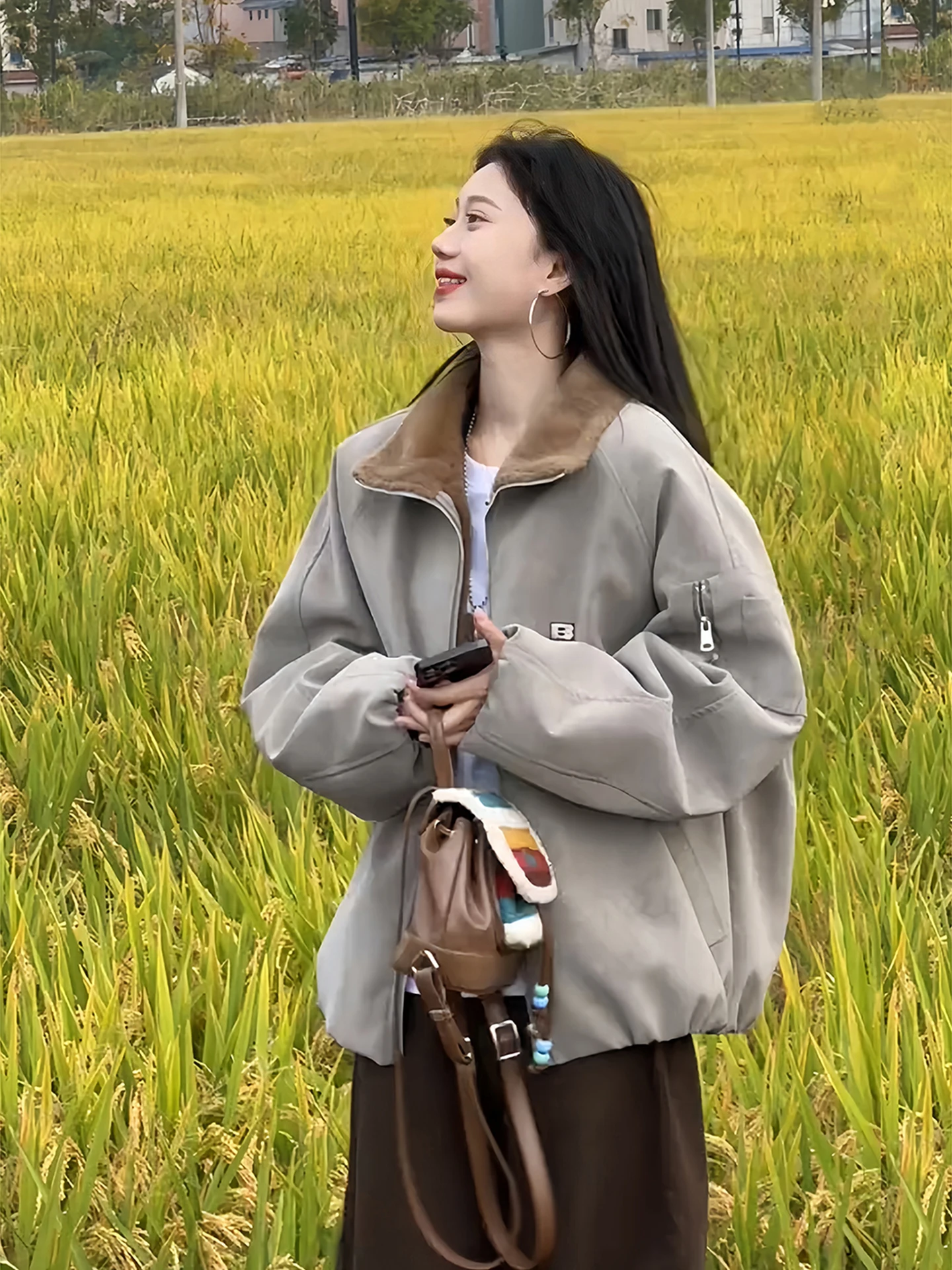 

ey Lamb Velvet Jaet Cotton Flight Coat Men's Winter American Bomber Sle Inteated Leather Fur Cotton Padded Coat