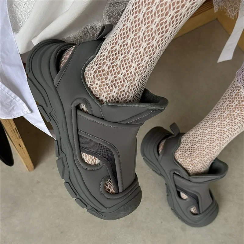 Hot New Women 2024 Fashion Thick-soled Hollow Out Sport Sandals Girl Leisure Ventilate Chunky Sneakers Dad Shoes