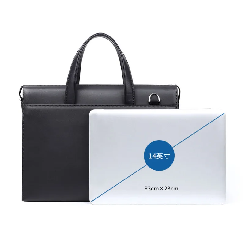 حقيبة يد جديدة حقيبة ساعي أصلية جلدية مضادة للسرقة قفل بكلمة مرور حقيبة كمبيوتر محمول متعددة الوظائف حقيبة رجال الأعمال من جلد البقر #5