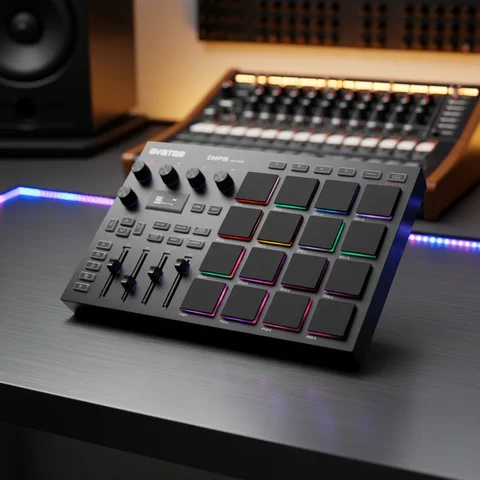 EMP16 MIDI Pad Controller Beat Maker Machine With Bluetooth, 16 RGB Velocity Sensitive Beat Pads, 16 Level, Full/Half Level, OLE