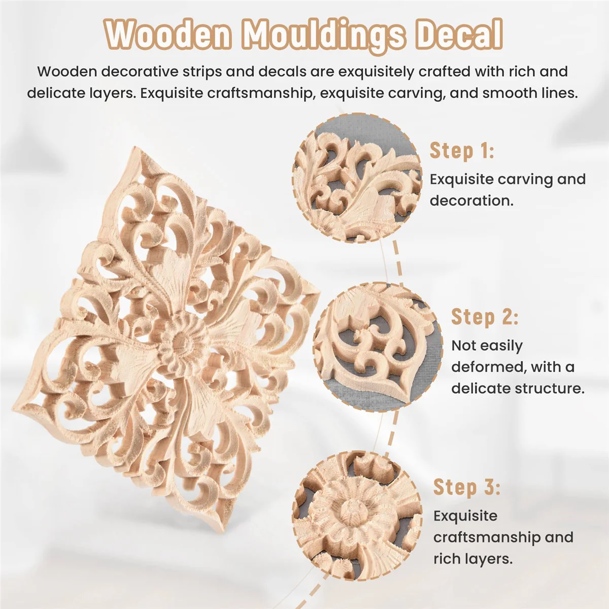 

Wooden Decal Wooden Decal Supply European-Style Applique Real Wood Carving Accessories And Retail.Woodcarving