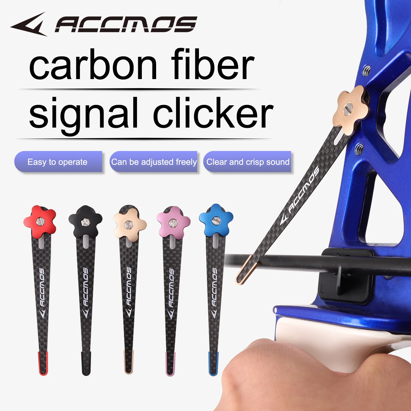 ACCMOS 3K Carbon Fiber Clicker Extender Archery Recurve Bow Releae Position Signal Plate Competition Target Shooting Accessories