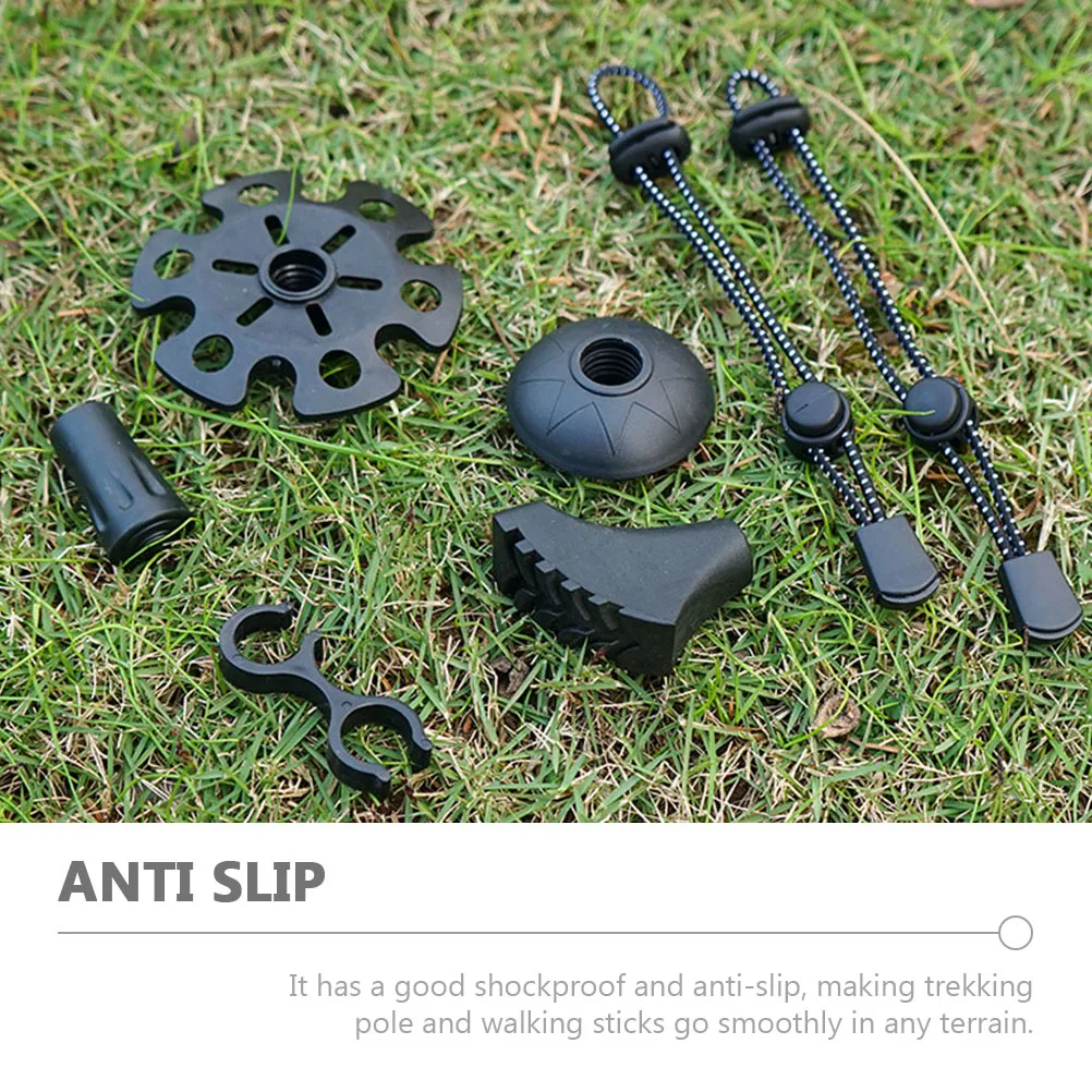 

12pcs Rubber Trekking Pole Tips Durable Shockproof Anti Slip Covers For Mountaineering Sticks Walking Canes Accessories Crutch