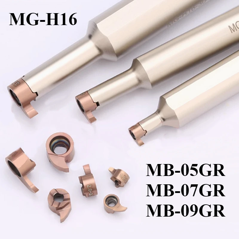 MG-H16 CNC Comma Small Diameter Inner Hole Slot Tool Rod MB-05GR MB-07GR MB-09GR Large depth groove cutter Lathe carbide insert