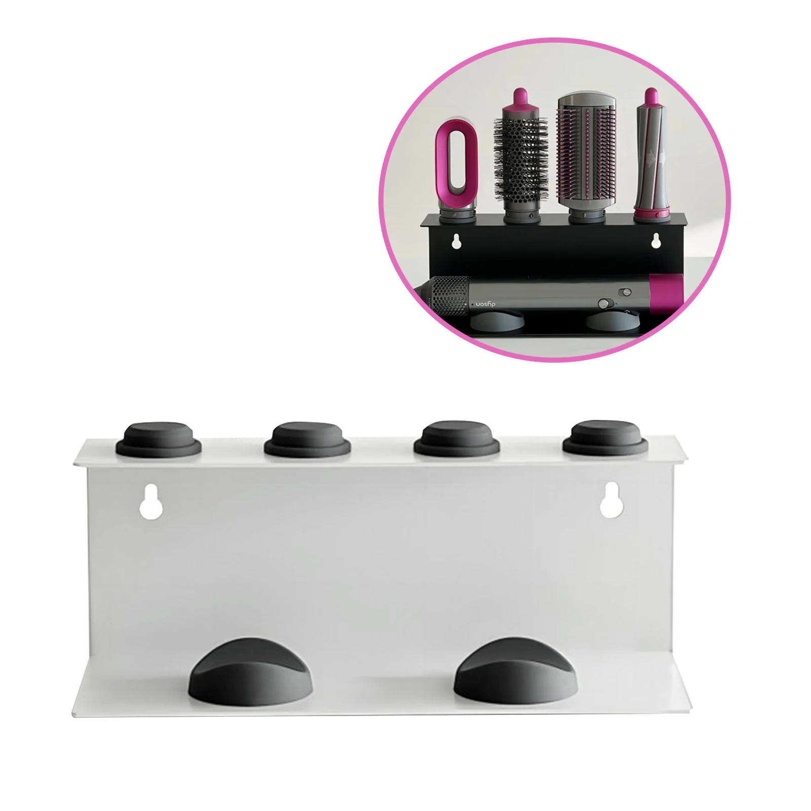 Bathroom Hair Dryer Holder Multi-Functional Curling Wands Hair Dryer Rack Suitable for Home Restaurant Hotel view 5