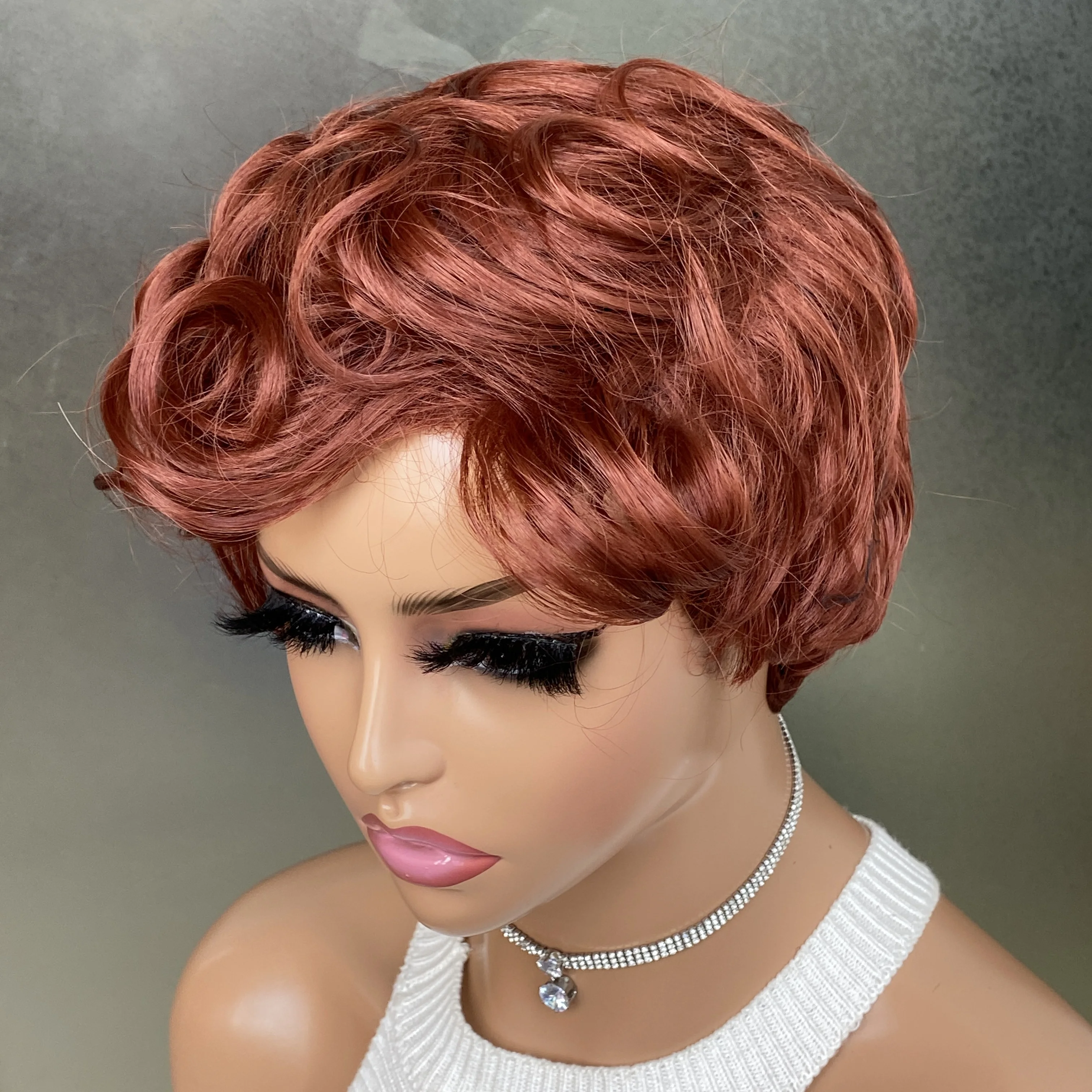 Short Wig short pixie cut Syntheic wigs Short Layered Straight Wig Short Wave Gray Ombre Wig Orange Color Layered wigs