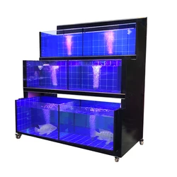 Made In China Commercial Vertical Glass Fish Tank Live Seafood Tank Fish Intelligent