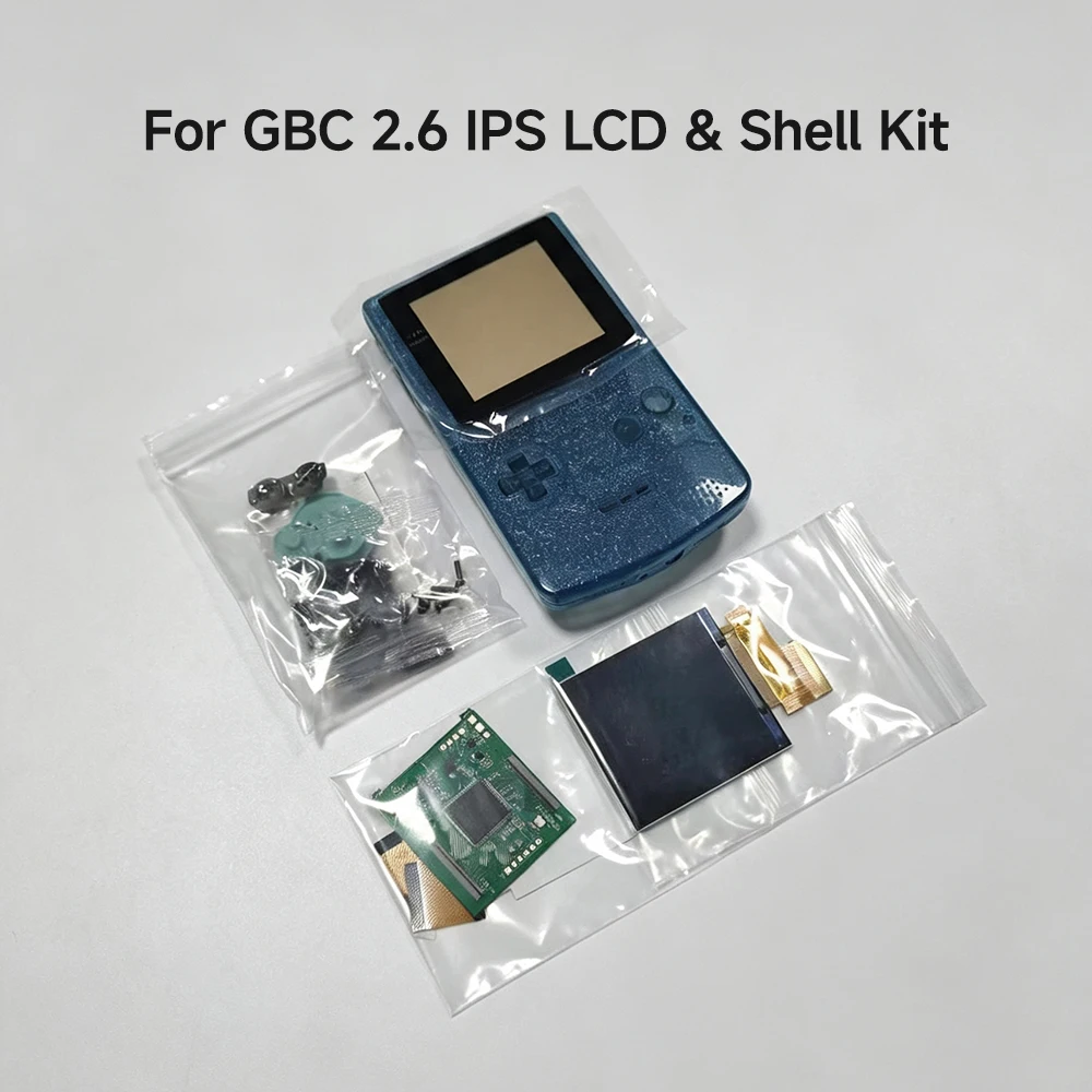 2.6 Inch IPS LCD Screen & Replacement Shell Kit for Game Boy Color, Support Pixel Display. No Need To Cut The Shell