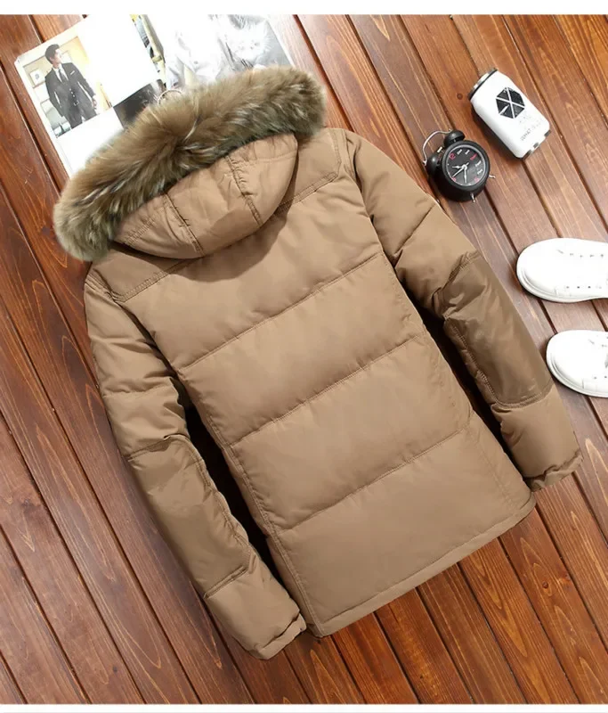 Down Jackets Mens Winter Jacket Men Fashion Thick Warm Parkas Fur 90% White Duck Down Coats Casual Male Waterproof Down Jackets