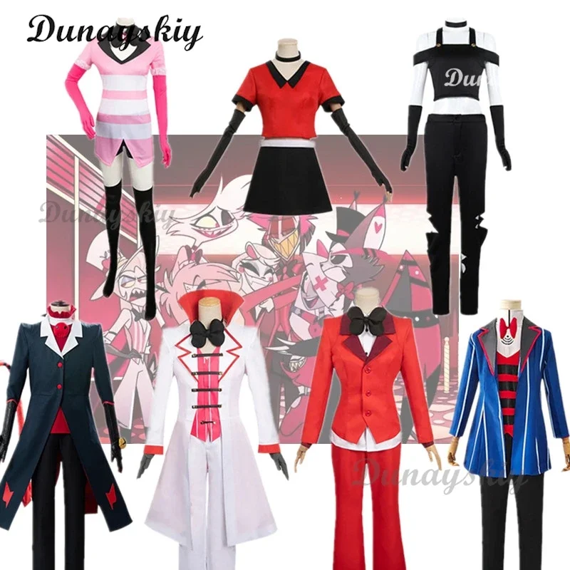 Anime Hazbin Cosplay Hotel ALASTOR Hazbin Angel Dust CHARLIE Vox Blitzo cosplay costume Halloween Uniform suit Hazbin cos Hotel