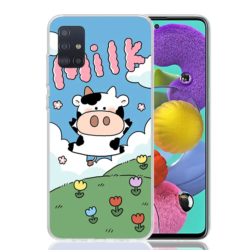 Dairy Cattle Cow Speckle Cute Phone Case For Samsung Galaxy A51 A41 A31 A21S A11 A01 A71 A50 A40 A30S A20E A10S A70 A6 A7 A8 A9