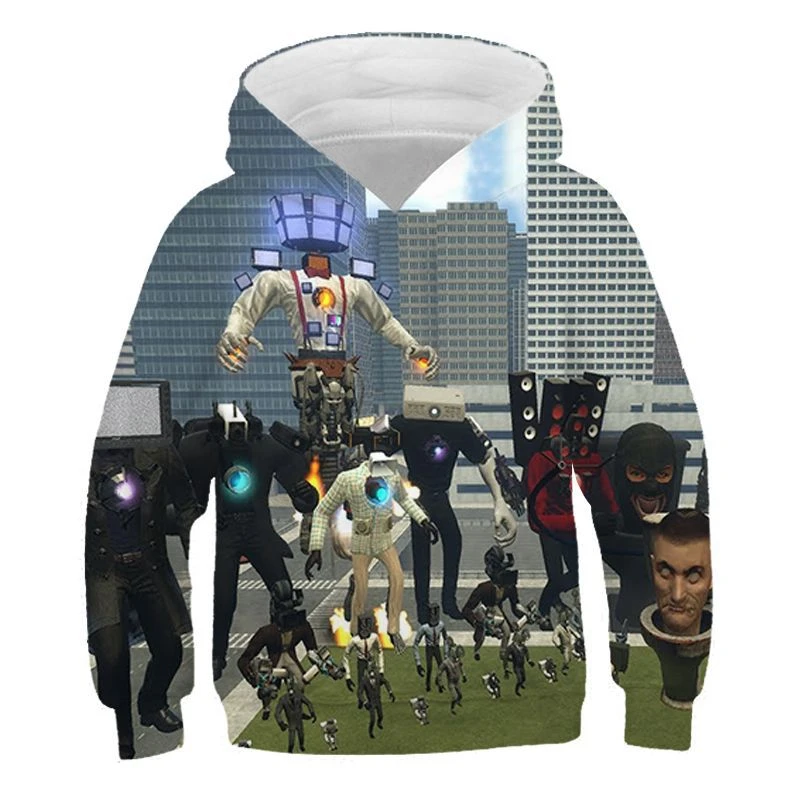 

Толстовки с капюшоном для игры Skibidi унитаз, уличная одежда с 3D принтом для мальчиков и девочек, повседневные модные толстовки, Толстовка Оверсайз, детские спортивные костюмы, одежда