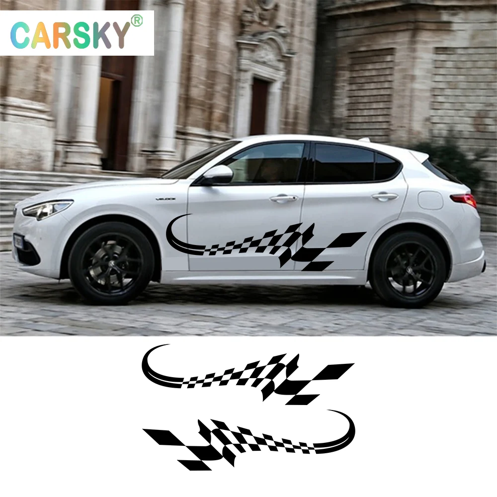 2 Piece Set of Car Full Body DIY Car Stickers Long Stripe Vinyl Stickers Universal Styling Cool Car Stickers Waterproof Stickers