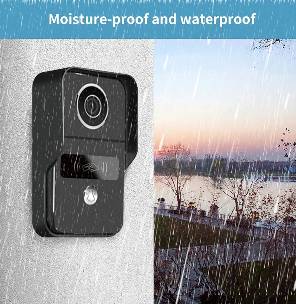 4Wire TUYA Wifi Video Doorbell 1080P 10 Inch Touch Screen Smart APP Home Visual Intercom Kits for RFID Access Control System