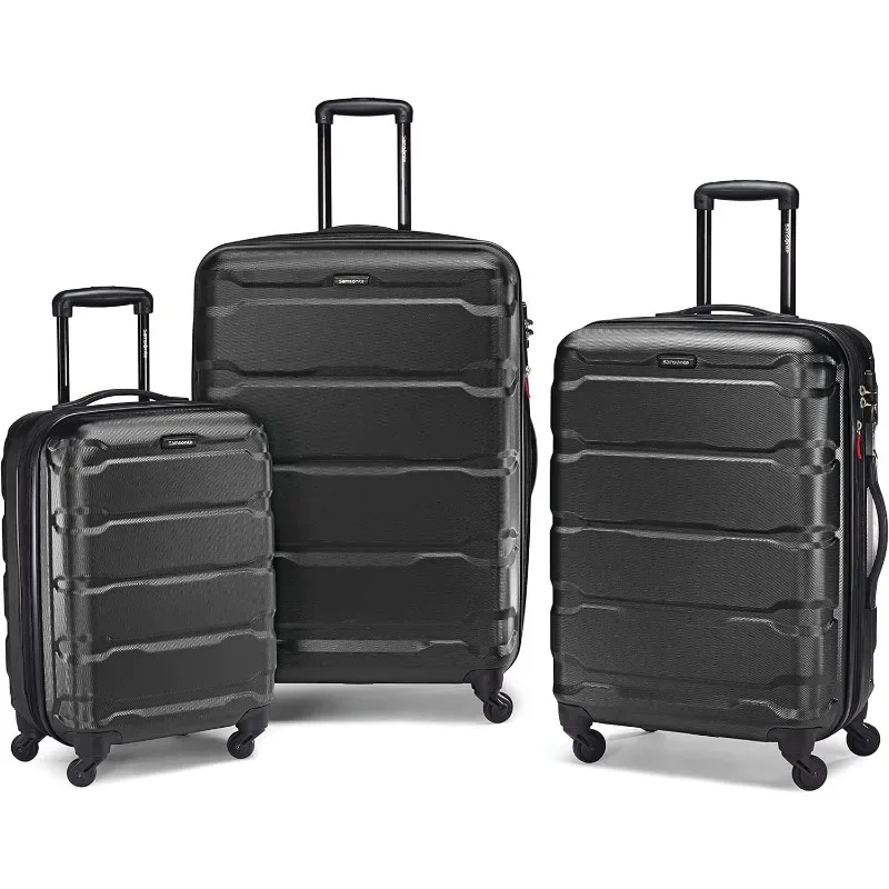 Samsonite Omni PC Hardside Expandable Luggage with Spinner Wheels, 3-Piece Set (20/24/28), Black