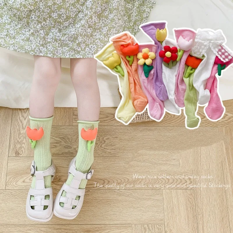 

Girl Socks 3-12 Years Old Cotton Knee High Socks Lovely Long Children's Knee Socks Kids Dance Socks Girl Todder Baby