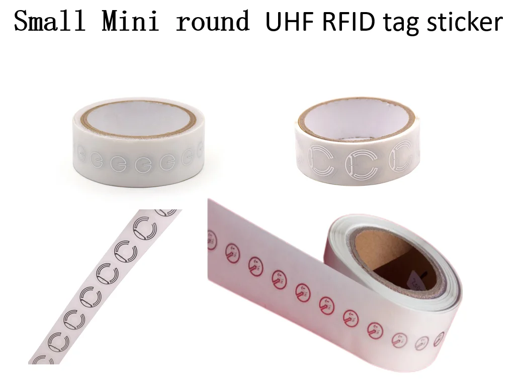 100pcs mini small uhf rfid tag circle round shaped sticker EPC Gen2 ISO18000-6C rfid tag passive RFID UHF Tag Sticker Wet Inlay