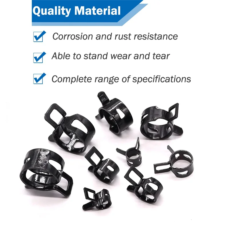 

ABFY-Complete 91 Piece Spring Band Hose Clamp Kit With Pliers For Silicone Vacuum And Air Hose Pipe Clamping