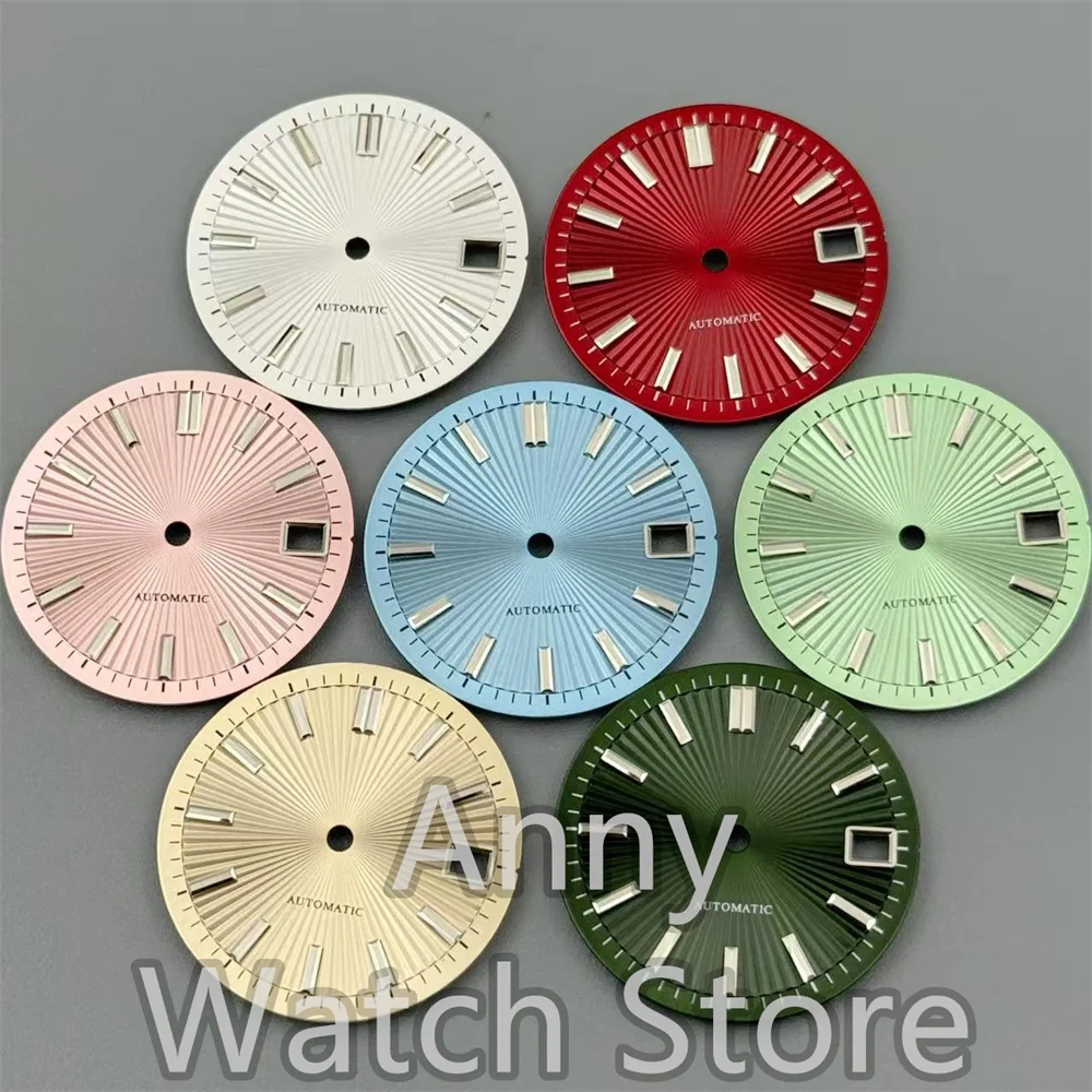 29mm Radioactive Pattern Watch Dial Sky Blue Olive Green Red Cocktail Sterile Face Fit NH35 NH36 Watch Modified Accessories Part
