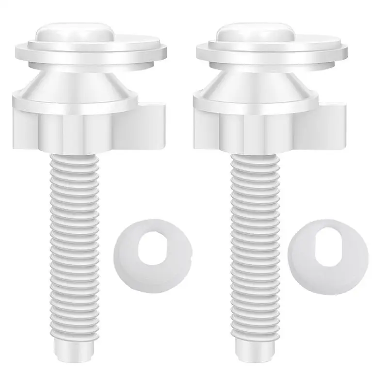 2pcs Expansion Screw Toilet Seat Top Fix Seat Hinge Hole Fixings Well Nut Screw Rubber Back To Wall Toilet Cover Accessories Lid