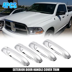 X Autohaux 4pcs Chrome Plated ABS Car Side Door Handle Cover Trim for Dodge for Ram 1500 2500 02-08 Auto Accessories