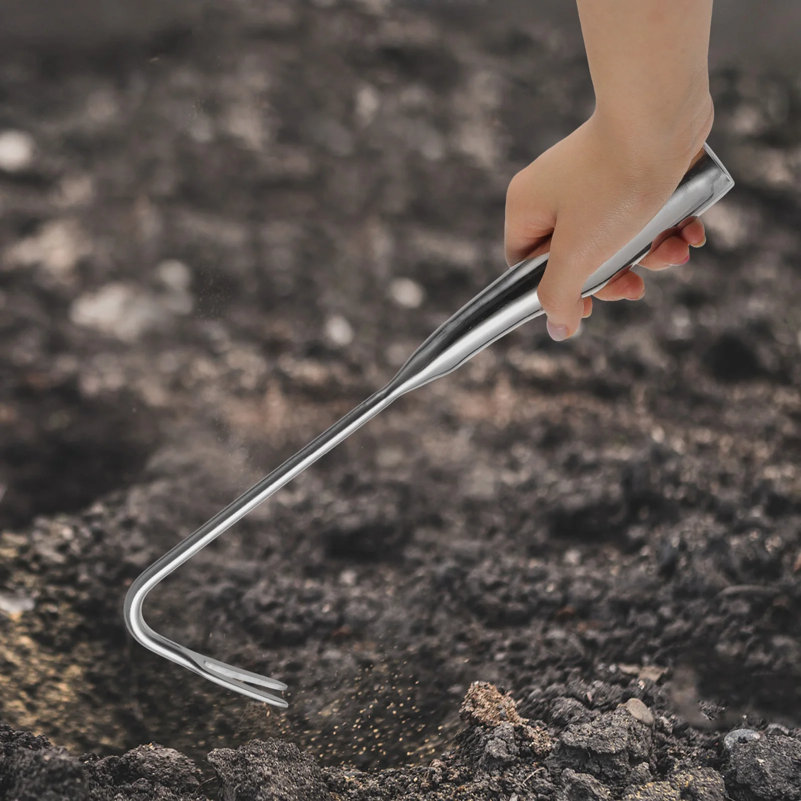 

Stainless Steel Weeding Tool Sharp Teeth Loose Soil Plant Pulling Ergonomic Handle Garden Shovel Weed Removal Remover
