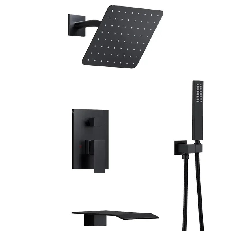 10 Inch Rain Mixer Shower System Combo Wall Mounted Shower Faucet Full Set