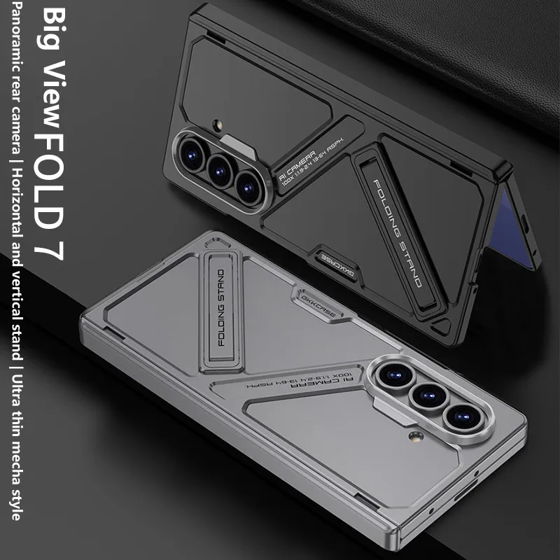 

Ультратонкий защитный чехол-подставка для Samsung Galaxy Z Fold 7 6 5G Fold7 Fold6, жесткий противоударный чехол из ПК с закаленной пленкой