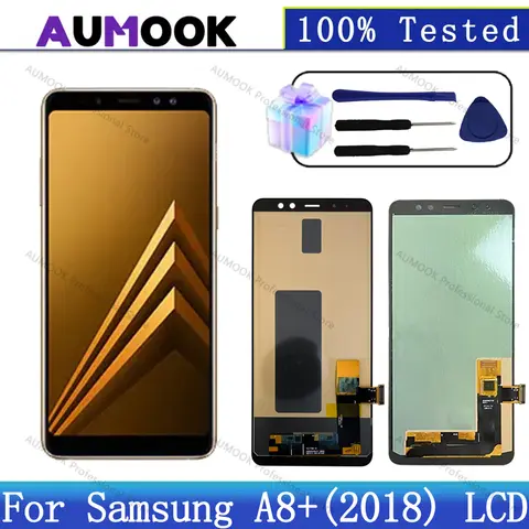 AMOLED For Samsung Galaxy A8+ 2018 A730 LCD Display SM-A730F LCD Touch Screen Digitizer Replacement For Samsung A8 Plus 2018 LCD