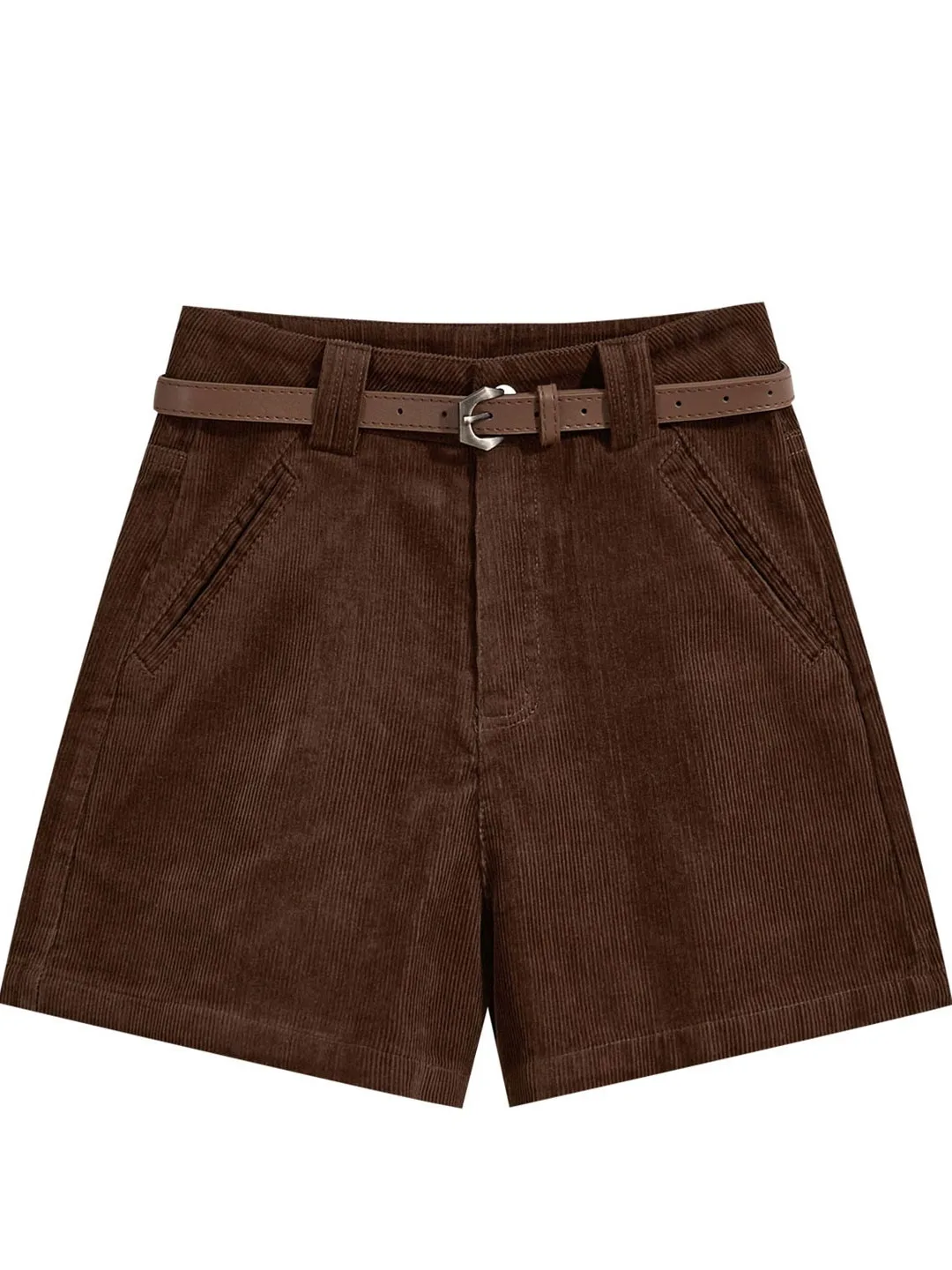 

Ретро универсальные вельветовые шорты женские с высокой талией, утягивающие, маленького размера, модные, А-силуэт, широкие штанины, весна 2026, новинка