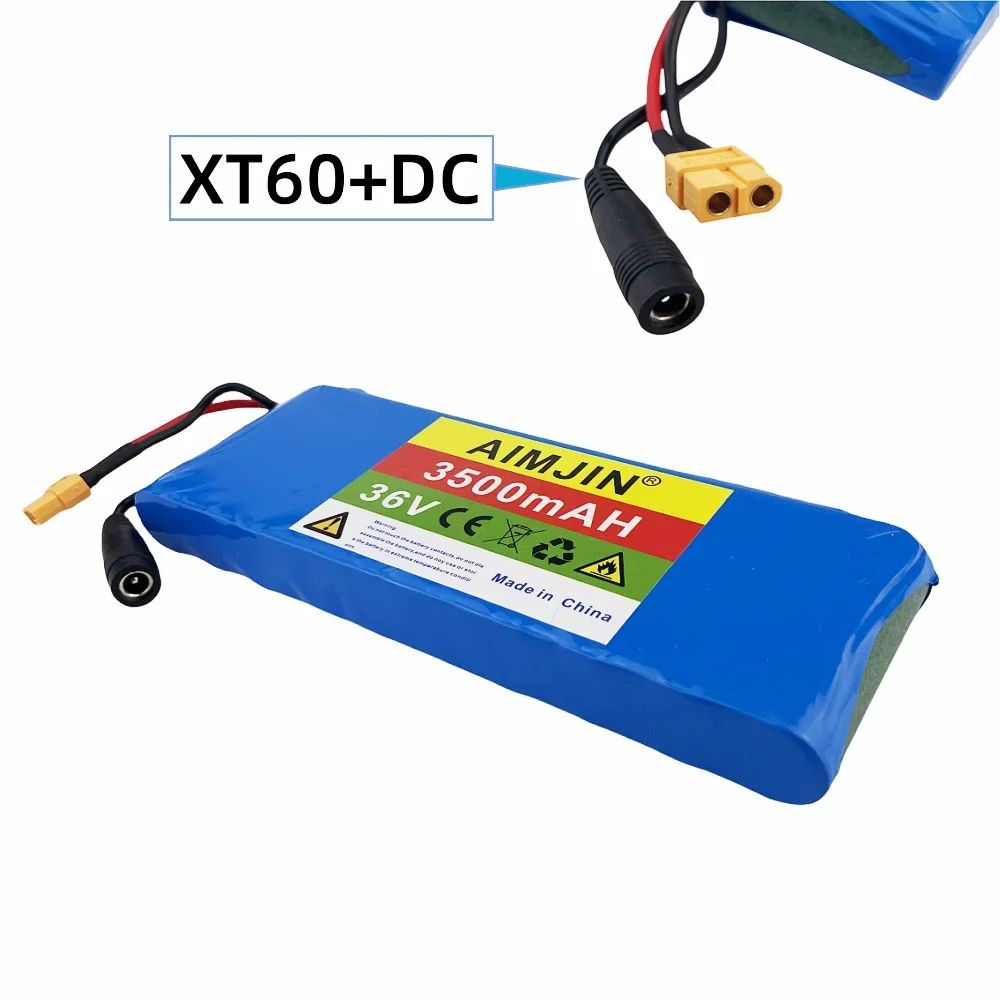 10S1P 36V 18650 Rechargeable Lithium Battery Pack 20A High Power 3500mAh Suitable for Equipped with Built in BMS