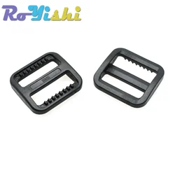 Deslizador Tri Glide de plástico para collar de perro y arnés negro