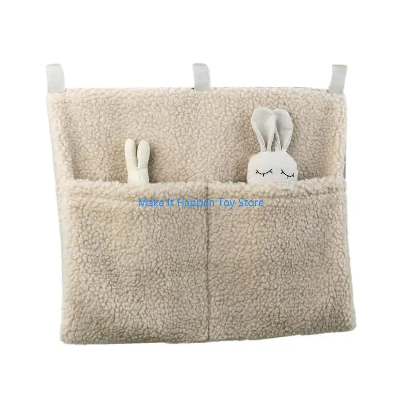 28EC حقيبة تخزين عملية بجانب السرير سهلة التركيب حقيبة للحمل مع جيوب مزدوجة لحقيبة تعليق عملية بجانب سرير الطفل #4