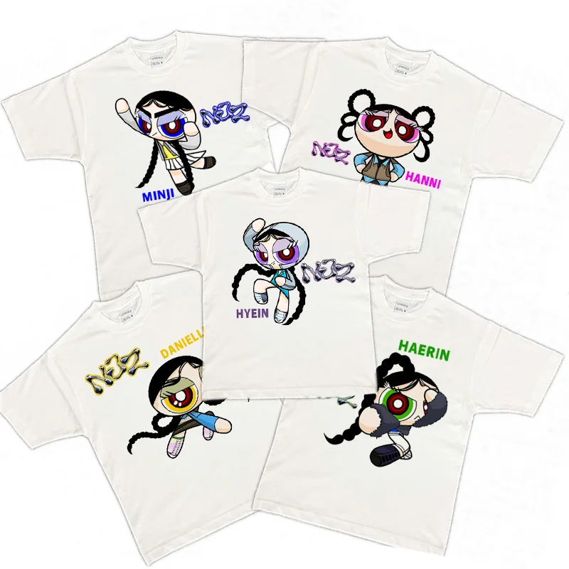 

Japanes NewJeans high street figures hip-hop rock sports street fitness summer men tops girls T-shirts couple styles