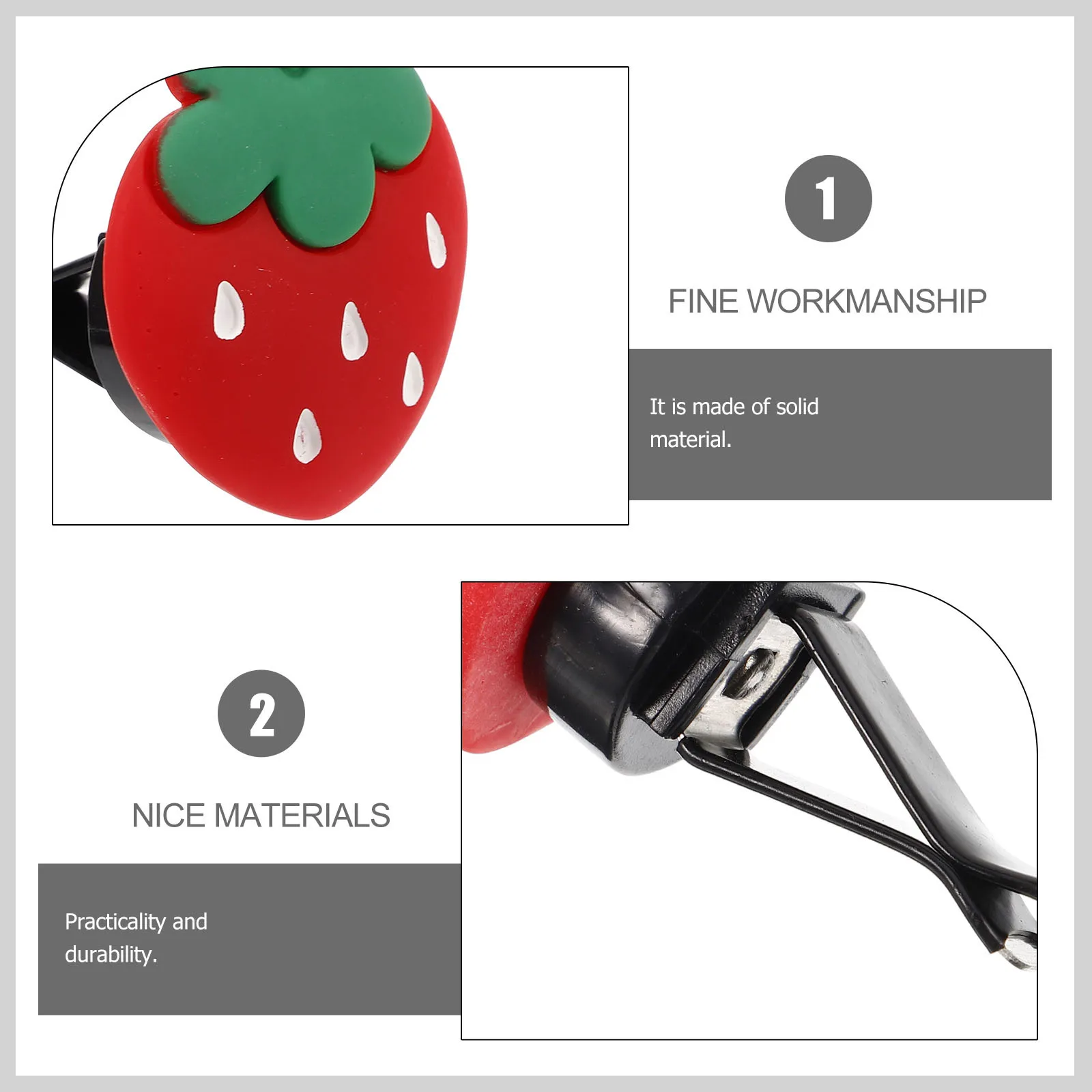 

2pcs Strawberry Shaped Air Freshener Vent Clips Car Air Conditioning Outlet Decorations Resin Car Interior Accessories Aroma