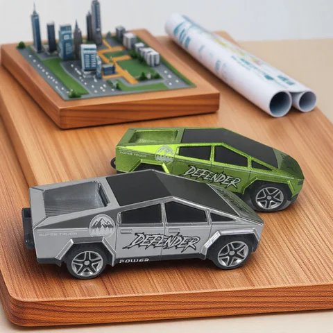 1:64 USB Charging Cybertruck Pickup Off-Road Vehicle Alloy Car Model Remote Control Car America Car Model Diecast Metal Truck