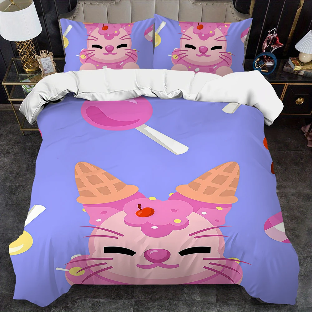 A-Adopt Me Duvet Cover Set Home Style Bedding Soft Laundry Cotton Bed 3 Piece Set Student Dormitory Gift