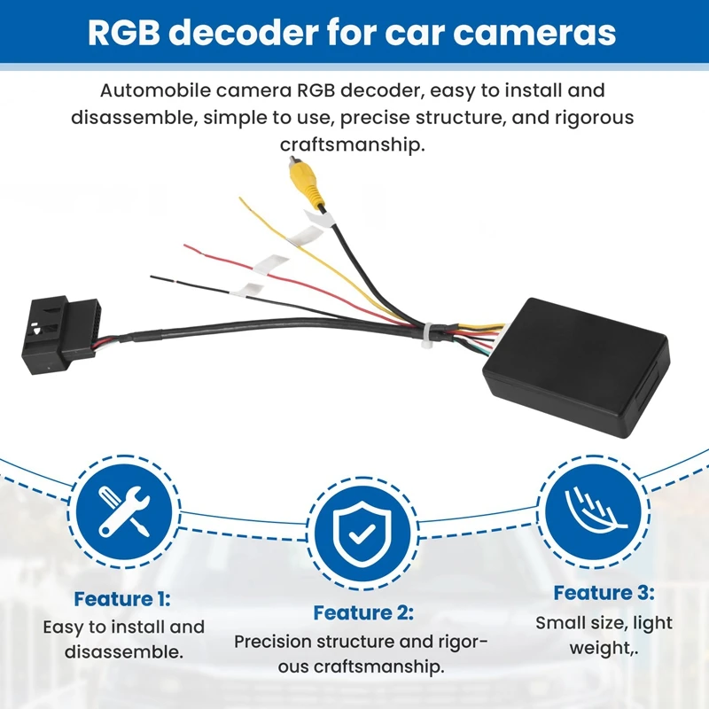 RGB To (RCA) AV CVBS Signal Converter Decoder Box Adapter For Factory Rear View Camera Tiguan Golf 6 Passat CC