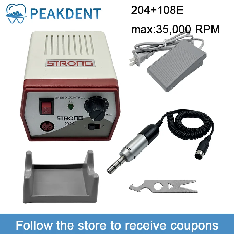 Dental Hand Grinder Micromotor Polishing Equipment With 204 Handle Grinder 35000Rpm Nail Drill Handle Teeth Polishing Machine