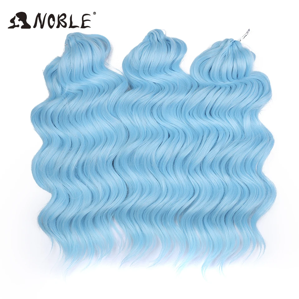 Noble Hair Twist Crochet Lockiges Haar 16“ Regenbogenfarben Tiefe Welle Flechthaar Ombre Blond Wasserwellen Flechthaarverlängerungen – Detail 20